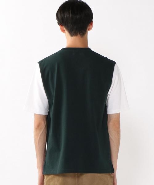 coen（コーエン）の「配色5分丈カットソー（Tシャツ/カットソー・メンズ・ホワイト/ダークグリーン・X-LARGE/MEDIUM/LARGE/SMALL）」の3枚目の写真