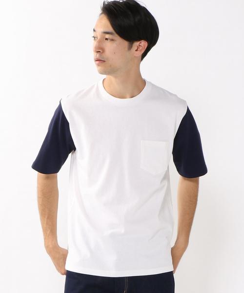 coen（コーエン）の「配色5分丈カットソー（Tシャツ/カットソー・メンズ・ホワイト/ダークグリーン・X-LARGE/MEDIUM/LARGE/SMALL）」の9枚目の写真