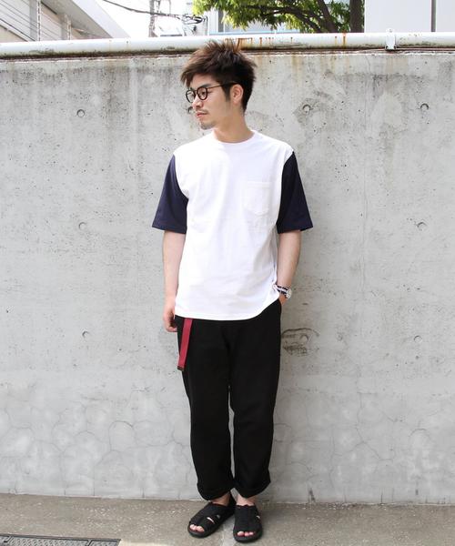 coen（コーエン）の「配色5分丈カットソー（Tシャツ/カットソー・メンズ・ホワイト/ダークグリーン・X-LARGE/MEDIUM/LARGE/SMALL）」の11枚目の写真