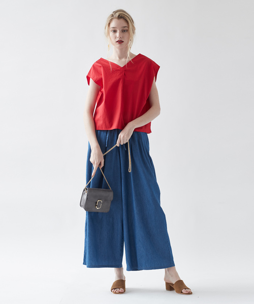 titivate(ティティベイト)の「タイプライターバッククロスブラウス(シャツ/ブラウス・レディース・ホワイト/レッド/カーキ・M)」の12枚目の写真