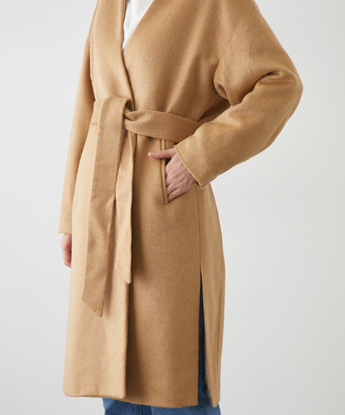 STUDIOUS(ステュディオス)の「ベルテッドノーカラーガウンコート(その他アウター・レディース・グレー/ベージュ/ブラック・0/1)」の14枚目の写真