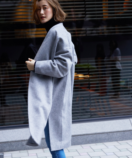 STUDIOUS(ステュディオス)の「ベルテッドノーカラーガウンコート(その他アウター・レディース・グレー/ベージュ/ブラック・0/1)」の18枚目の写真