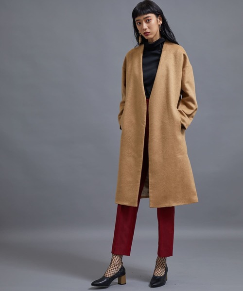 STUDIOUS(ステュディオス)の「ベルテッドノーカラーガウンコート(その他アウター・レディース・グレー/ベージュ/ブラック・0/1)」の22枚目の写真