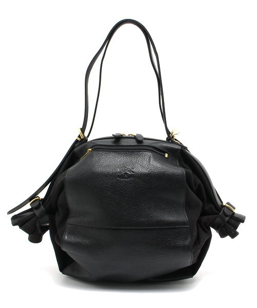 IL BISONTE（イルビゾンテ）の「IL BISONTE / CANVAS x LEATHER / SHOULDER BAG（ショルダーバッグ・レディース・その他/ナチュラル/ブラウン系その他/ベージュ系その他/レンガ/ブラック/ブラックミックス・FREE）」の2枚目の写真