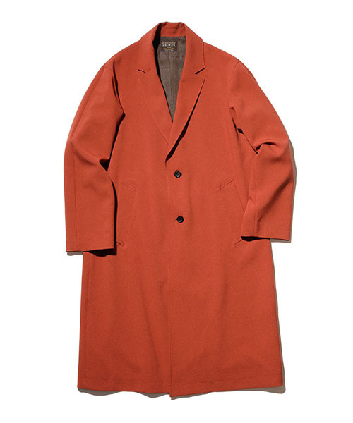 MR.OLIVE（ミスターオリーブ）の「RETORO POLYESTER OXFORD / WIDE SILHOUTTE LONG COAT（チェスターコート・メンズ・ブラック/ベージュ/オレンジ/ブルー・LARGE/MEDIUM/SMALL）」の11枚目の写真