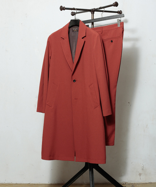 MR.OLIVE（ミスターオリーブ）の「RETORO POLYESTER OXFORD / WIDE SILHOUTTE LONG COAT（チェスターコート・メンズ・ブラック/ベージュ/オレンジ/ブルー・LARGE/MEDIUM/SMALL）」の18枚目の写真