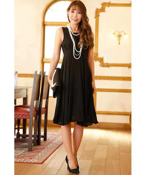 Primazel プリマゼル の ノースリーブシフォンaラインワンピース 結婚式パーティードレス ドレス Wear