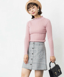 WEGO | WEGO/前ボタンチェックタイトミニスカート(スカート)