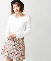 WEGO（ウィゴー）の「WEGO/前ボタンチェックタイトミニスカート（スカート・キッズ）」