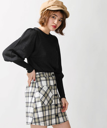 WEGO | WEGO/前ボタンチェックタイトミニスカート(スカート)