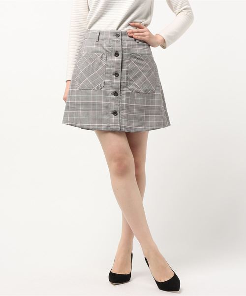 WEGO（ウィゴー）の「WEGO/前ボタンチェックタイトミニスカート（スカート・レディース・グレー系その他2/ブルー系その他2/ベージュ系その他2/イエロー系その他3/ブラック系その他2/ブラック系その他3/レッド系その他2・LARGE/MEDIUM）」の14枚目の写真