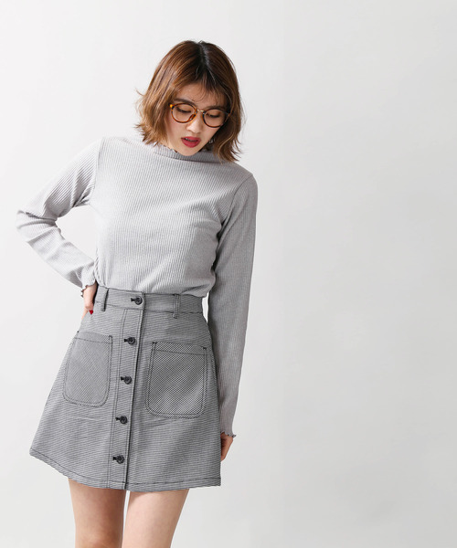 WEGO（ウィゴー）の「WEGO/前ボタンチェックタイトミニスカート（スカート・レディース・グレー系その他2/ブルー系その他2/ベージュ系その他2/イエロー系その他3/ブラック系その他2/ブラック系その他3/レッド系その他2・LARGE/MEDIUM）」の22枚目の写真