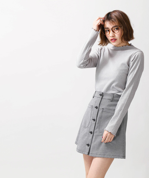 WEGO（ウィゴー）の「WEGO/前ボタンチェックタイトミニスカート（スカート・レディース・グレー系その他2/ブルー系その他2/ベージュ系その他2/イエロー系その他3/ブラック系その他2/ブラック系その他3/レッド系その他2・LARGE/MEDIUM）」の21枚目の写真