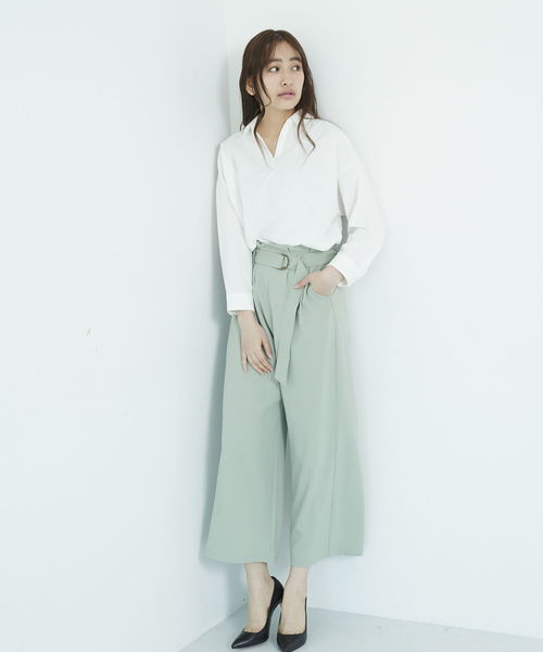 earth music&ecology（アースミュージックアンドエコロジー）の「・ベルト付きワイドパンツ（その他パンツ・レディース・ブラック/ミント/ラベンダー・FREE）」の6枚目の写真