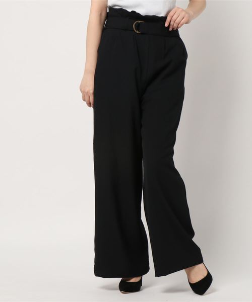 earth music&ecology（アースミュージックアンドエコロジー）の「・ベルト付きワイドパンツ（その他パンツ・レディース・ブラック/ミント/ラベンダー・FREE）」の2枚目の写真