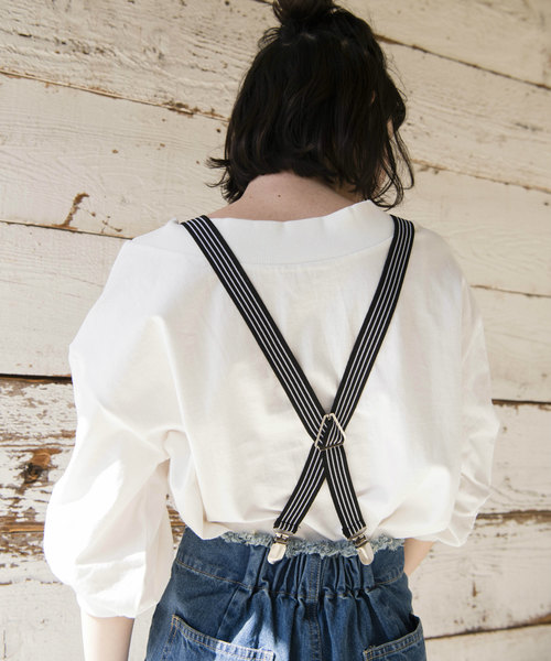 OLIVE des OLIVE(オリーブデオリーブ)の「ロゴオフショルプルオーバー(Tシャツ/カットソー・レディース・グレー/オフホワイト/サックスブルー・FREE)」の7枚目の写真