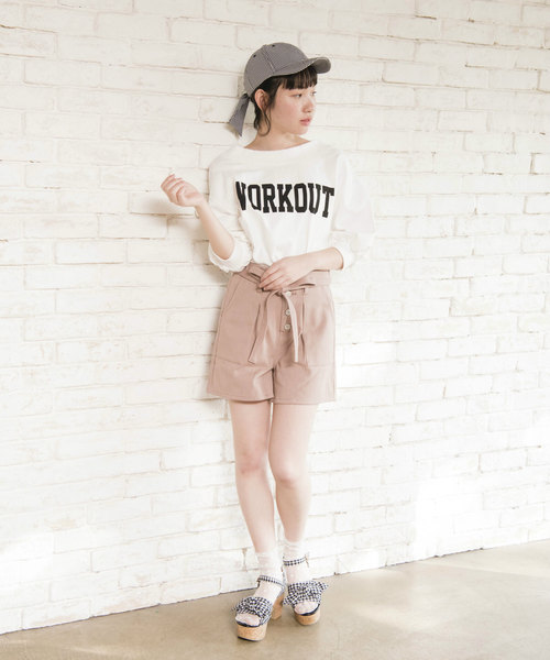 OLIVE des OLIVE(オリーブデオリーブ)の「ロゴオフショルプルオーバー(Tシャツ/カットソー・レディース・グレー/オフホワイト/サックスブルー・FREE)」の11枚目の写真