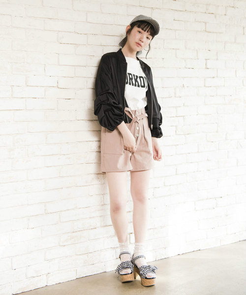 OLIVE des OLIVE(オリーブデオリーブ)の「ロゴオフショルプルオーバー(Tシャツ/カットソー・レディース・グレー/オフホワイト/サックスブルー・FREE)」の5枚目の写真