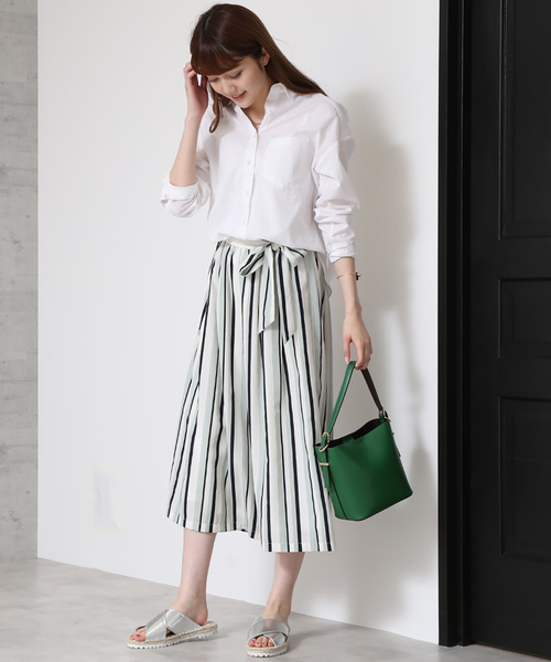 N.(N. Natural Beauty Basic)(エヌエヌナチュラルビューティーベーシック)の「◆麻ビッグシャツ(シャツ/ブラウス・レディース・ホワイト/ピンク/ホワイト系その他/イエロー・MEDIUM)」の6枚目の写真