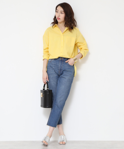 N.(N. Natural Beauty Basic)(エヌエヌナチュラルビューティーベーシック)の「◆麻ビッグシャツ(シャツ/ブラウス・レディース・ホワイト/ピンク/ホワイト系その他/イエロー・MEDIUM)」の7枚目の写真