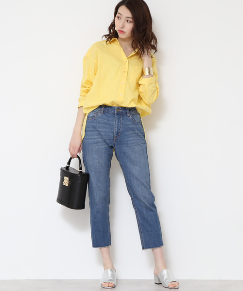 N.(N. Natural Beauty Basic)(エヌエヌナチュラルビューティーベーシック)の「◆麻ビッグシャツ(シャツ/ブラウス・レディース・ホワイト/ピンク/ホワイト系その他/イエロー・MEDIUM)」の9枚目の写真