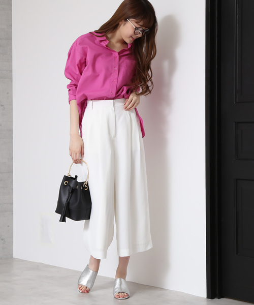 N.(N. Natural Beauty Basic)(エヌエヌナチュラルビューティーベーシック)の「◆麻ビッグシャツ(シャツ/ブラウス・レディース・ホワイト/ピンク/ホワイト系その他/イエロー・MEDIUM)」の10枚目の写真