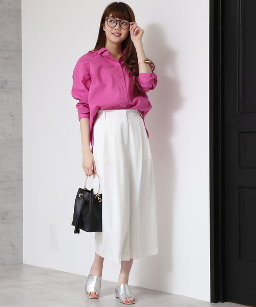 N.(N. Natural Beauty Basic)(エヌエヌナチュラルビューティーベーシック)の「◆麻ビッグシャツ(シャツ/ブラウス・レディース・ホワイト/ピンク/ホワイト系その他/イエロー・MEDIUM)」の11枚目の写真