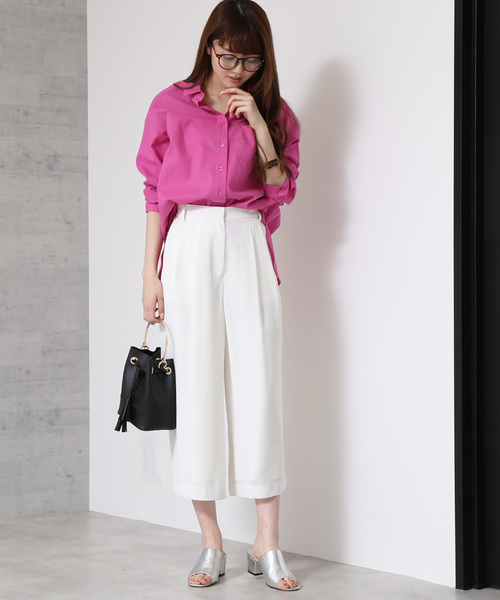 N.(N. Natural Beauty Basic)(エヌエヌナチュラルビューティーベーシック)の「◆麻ビッグシャツ(シャツ/ブラウス・レディース・ホワイト/ピンク/ホワイト系その他/イエロー・MEDIUM)」の12枚目の写真