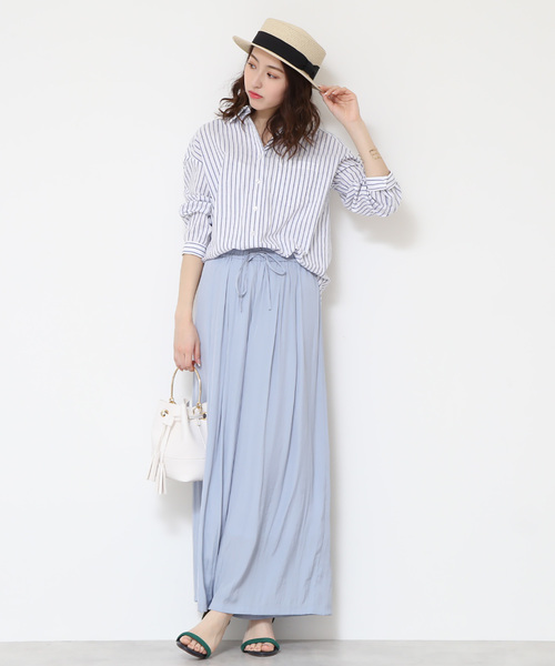 N.(N. Natural Beauty Basic)(エヌエヌナチュラルビューティーベーシック)の「◆麻ビッグシャツ(シャツ/ブラウス・レディース・ホワイト/ピンク/ホワイト系その他/イエロー・MEDIUM)」の13枚目の写真