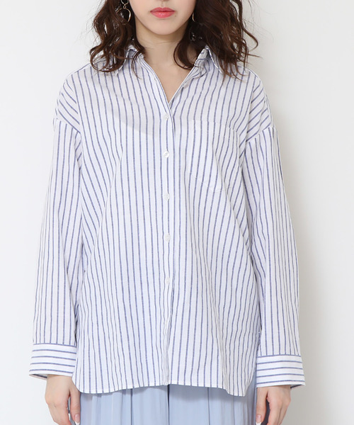 N.(N. Natural Beauty Basic)(エヌエヌナチュラルビューティーベーシック)の「◆麻ビッグシャツ(シャツ/ブラウス・レディース・ホワイト/ピンク/ホワイト系その他/イエロー・MEDIUM)」の16枚目の写真