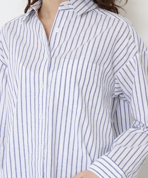 N.(N. Natural Beauty Basic)(エヌエヌナチュラルビューティーベーシック)の「◆麻ビッグシャツ(シャツ/ブラウス・レディース・ホワイト/ピンク/ホワイト系その他/イエロー・MEDIUM)」の19枚目の写真
