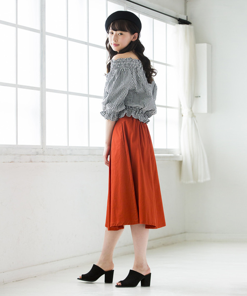 WEGO（ウィゴー）の「WEGO/チノ前ボタンタックミディスカート（スカート・レディース・ベージュ/ダークオレンジ/カーキ/オリーブ/ダークベージュ/ブラック系その他2/マスタード・LARGE/MEDIUM）」の16枚目の写真