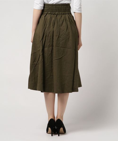 WEGO（ウィゴー）の「WEGO/チノ前ボタンタックミディスカート（スカート・レディース・ベージュ/ダークオレンジ/カーキ/オリーブ/ダークベージュ/ブラック系その他2/マスタード・LARGE/MEDIUM）」の9枚目の写真