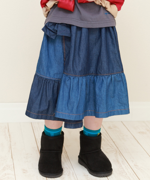 RAGMART(ラグマート)の「ティアードスカート(スカート・キッズ・ネイビー/レッド/グレー・110cm/100cm/120cm/130cm)」の3枚目の写真
