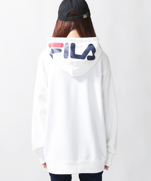 FILA（フィラ）の「∴WEGO/FILA別注フードロゴビッグシルエットパーカー（パーカー・レディース・イエロー/ホワイト/ネイビー/レッド/グリーン・FREE）」の19枚目の写真