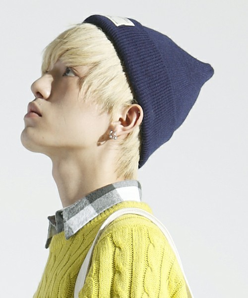 WEGO(ウィゴー)の「WEGO/カラーリブワッチキャップ(ニットキャップ/ビーニー・メンズ・ブラック/グレー/カーキ/ネイビー/ロイヤルブルー/レッド/ライトグレー/マスタード/ワイン/イエロー・FREE)」の6枚目の写真