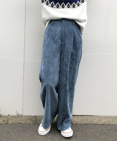 LIPSTAR（リップスター）の「コーデュロイワイドパンツ（その他パンツ・レディース・ブルー/カーキ/ブラウン・M/S）」の3枚目の写真
