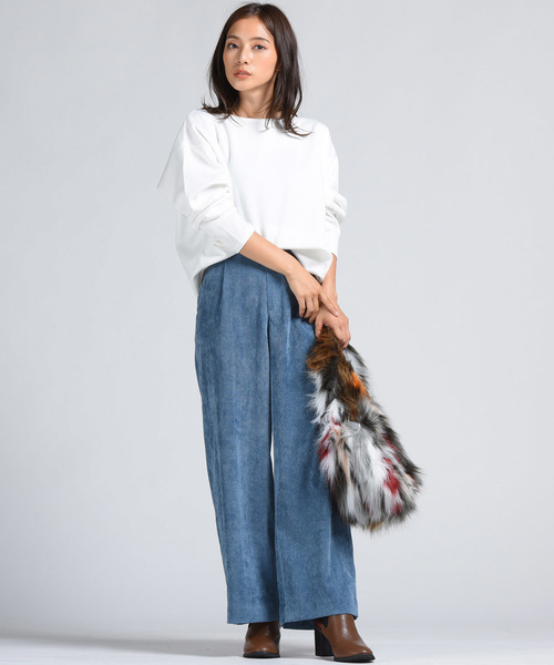 LIPSTAR（リップスター）の「コーデュロイワイドパンツ（その他パンツ・レディース・ブルー/カーキ/ブラウン・M/S）」の9枚目の写真