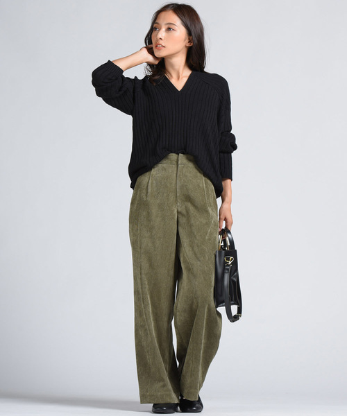 LIPSTAR（リップスター）の「コーデュロイワイドパンツ（その他パンツ・レディース・ブルー/カーキ/ブラウン・M/S）」の12枚目の写真