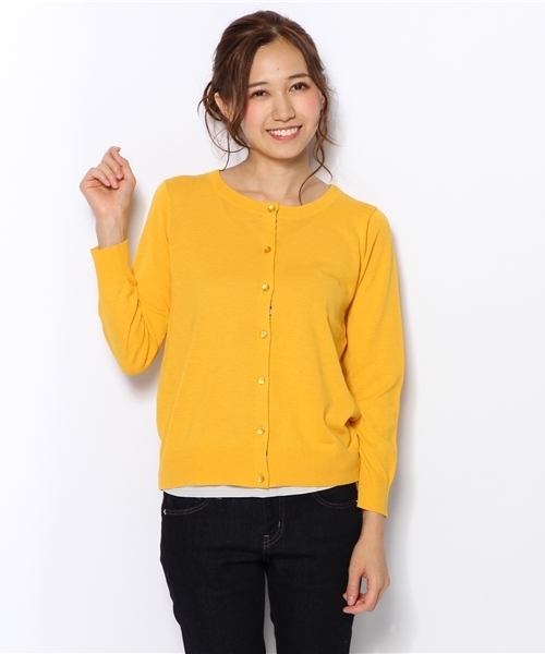 green label relaxing（グリーンレーベルリラクシング）の「SelfWash UV LBTY カーディガン（カーディガン/ボレロ・レディース・ダークグレー/ピンク/ケリー/コバルトブルー/ワインレッド/ロイヤルブルー/イエロー・38/40）」の5枚目の写真