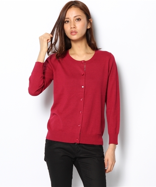 green label relaxing（グリーンレーベルリラクシング）の「SelfWash UV LBTY カーディガン（カーディガン/ボレロ・レディース・ダークグレー/ピンク/ケリー/コバルトブルー/ワインレッド/ロイヤルブルー/イエロー・38/40）」の7枚目の写真