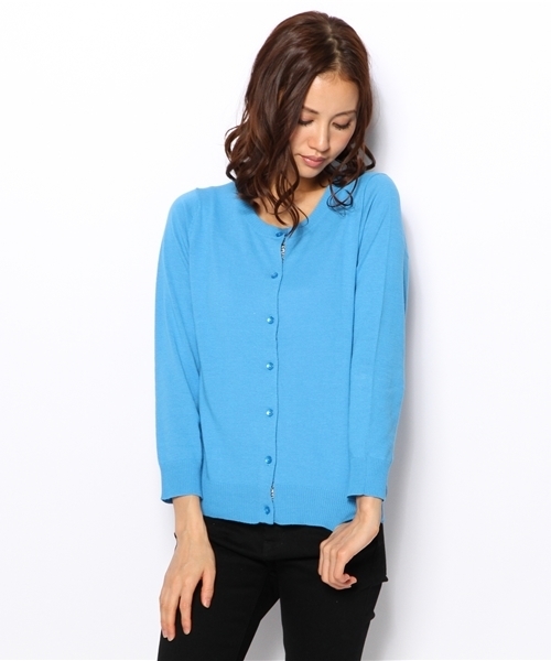 green label relaxing（グリーンレーベルリラクシング）の「SelfWash UV LBTY カーディガン（カーディガン/ボレロ・レディース・ダークグレー/ピンク/ケリー/コバルトブルー/ワインレッド/ロイヤルブルー/イエロー・38/40）」の21枚目の写真