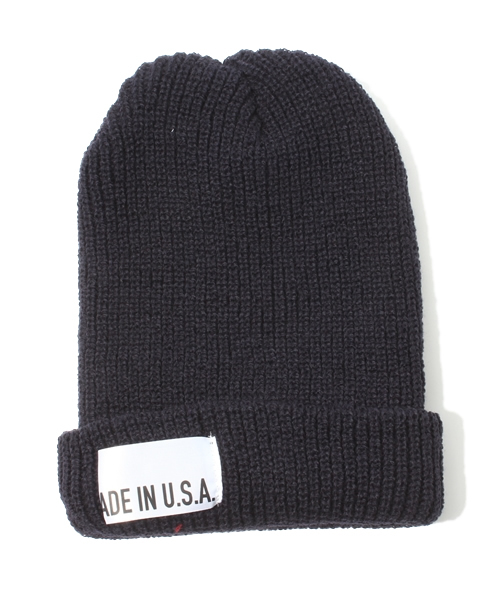 green label relaxing（グリーンレーベルリラクシング）の「GLR MADE IN USA ビーニー ◆（ニットキャップ/ビーニー・メンズ・ブラック/ダークグレー/ダークブラウン/レッド/ワインレッド/ダークグリーン/ロイヤルブルー/ネイビー・フリー）」の6枚目の写真