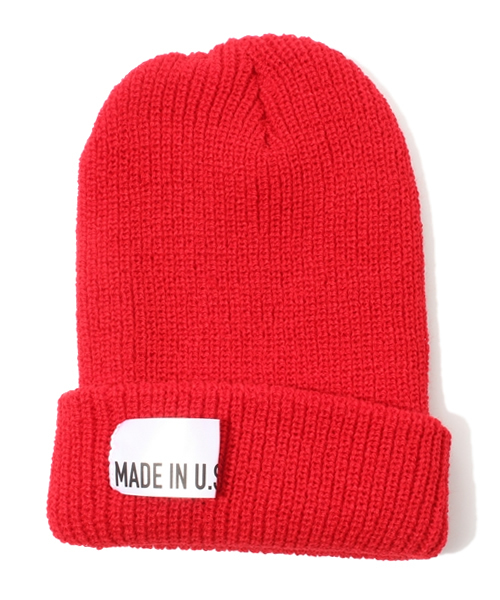 green label relaxing（グリーンレーベルリラクシング）の「GLR MADE IN USA ビーニー ◆（ニットキャップ/ビーニー・メンズ・ブラック/ダークグレー/ダークブラウン/レッド/ワインレッド/ダークグリーン/ロイヤルブルー/ネイビー・フリー）」の7枚目の写真