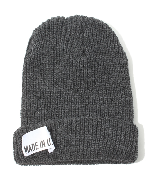 green label relaxing（グリーンレーベルリラクシング）の「GLR MADE IN USA ビーニー ◆（ニットキャップ/ビーニー・メンズ・ブラック/ダークグレー/ダークブラウン/レッド/ワインレッド/ダークグリーン/ロイヤルブルー/ネイビー・フリー）」の3枚目の写真