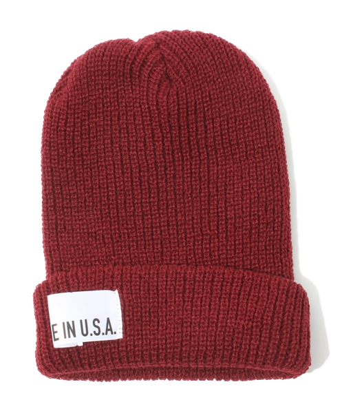 green label relaxing（グリーンレーベルリラクシング）の「GLR MADE IN USA ビーニー ◆（ニットキャップ/ビーニー・メンズ・ブラック/ダークグレー/ダークブラウン/レッド/ワインレッド/ダークグリーン/ロイヤルブルー/ネイビー・フリー）」の8枚目の写真