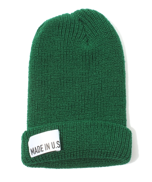 green label relaxing（グリーンレーベルリラクシング）の「GLR MADE IN USA ビーニー ◆（ニットキャップ/ビーニー・メンズ・ブラック/ダークグレー/ダークブラウン/レッド/ワインレッド/ダークグリーン/ロイヤルブルー/ネイビー・フリー）」の5枚目の写真