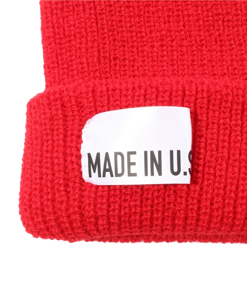 green label relaxing（グリーンレーベルリラクシング）の「GLR MADE IN USA ビーニー ◆（ニットキャップ/ビーニー・メンズ・ブラック/ダークグレー/ダークブラウン/レッド/ワインレッド/ダークグリーン/ロイヤルブルー/ネイビー・フリー）」の10枚目の写真