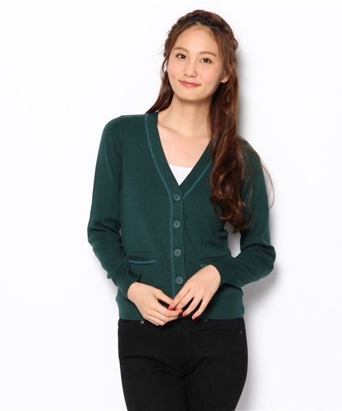 Another Edition（アナザーエディション）の「AE C V/N CGN（カーディガン/ボレロ・レディース・グレー/ワインレッド/ケリー/コバルトブルー・フリー）」の3枚目の写真