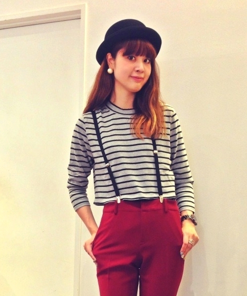 Another Edition（アナザーエディション）の「AE BOR HI/NECK SHORT（Tシャツ/カットソー・レディース・ホワイト/グレー/ネイビー/ブラック・フリー）」の3枚目の写真